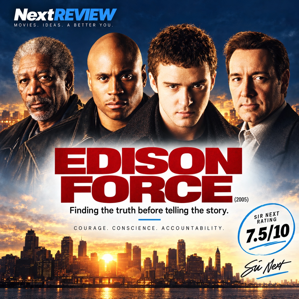 Edison Force NextREVIEW artcard: finding the truth before telling the story; Sir Next rating 7.5 out of 10