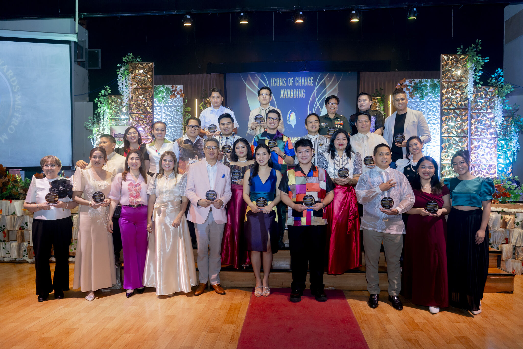 Awardees and participants on stage at Icons of Change Metro Manila 2025.