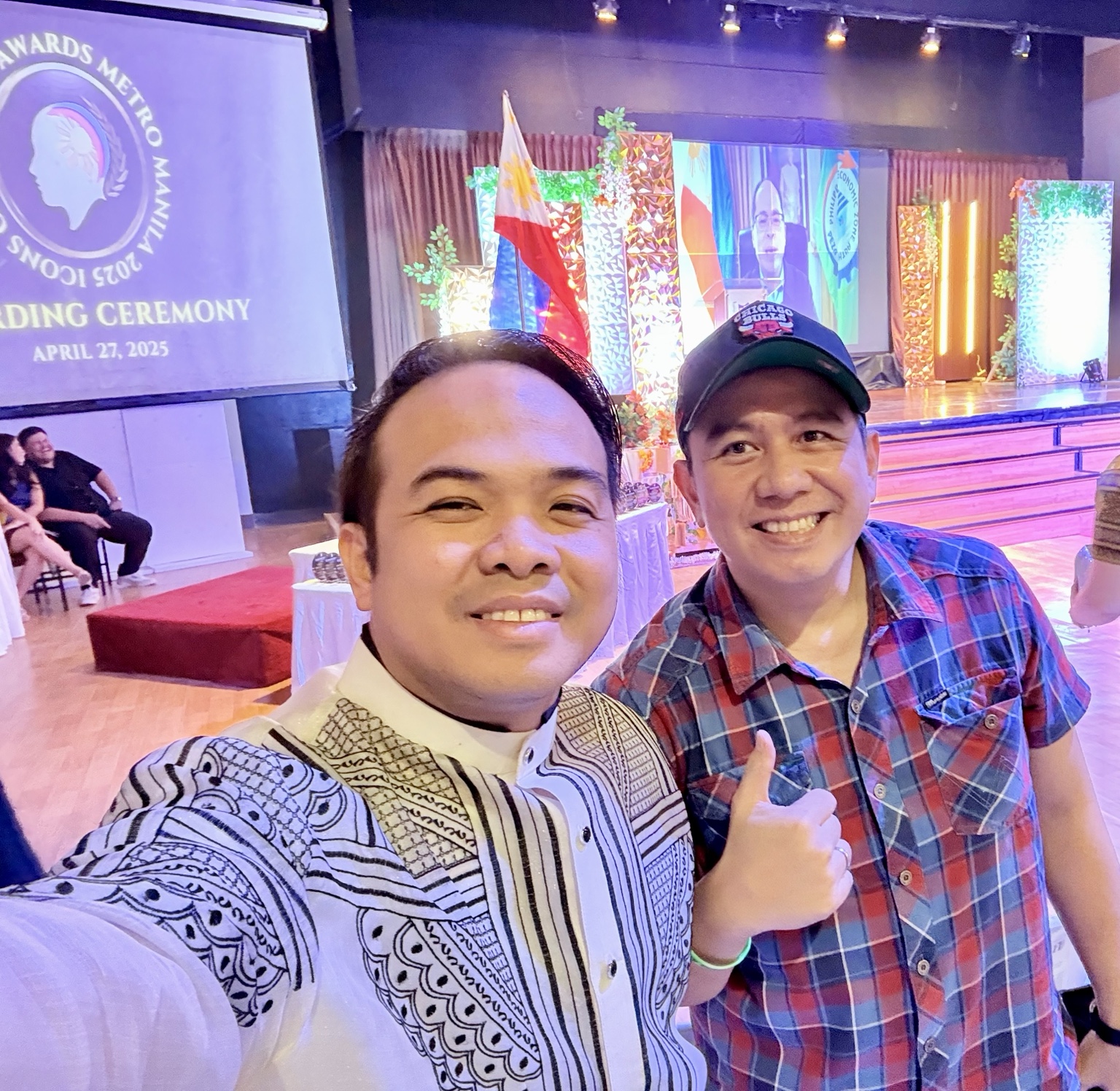 A personal memory: Sir Next with a fellow attendee at the awards ceremony. Icons of Change Metro Manila, April 27, 2025.
