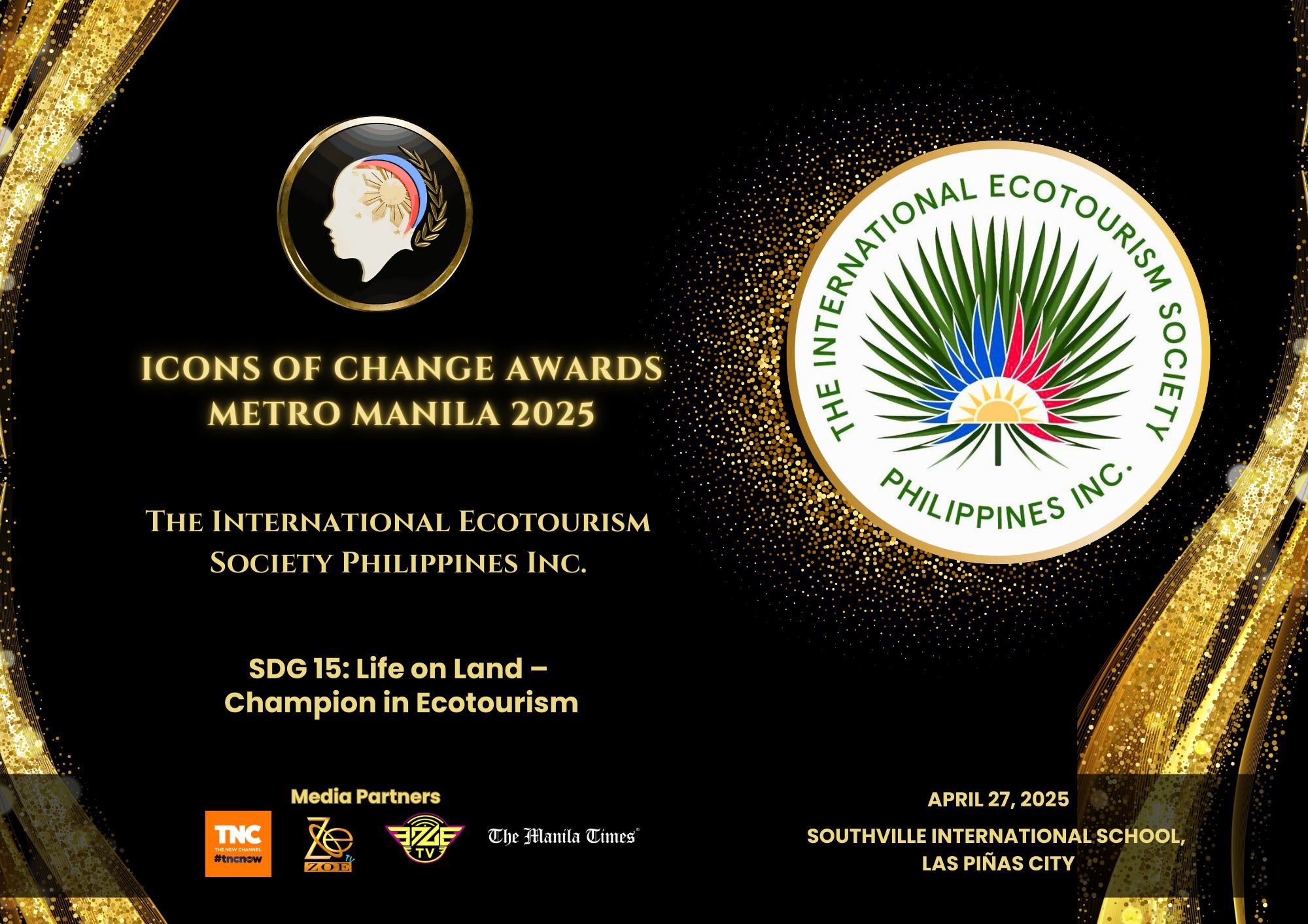 Organizer-supplied announcement: TIESPHI, SDG 15 Champion in Ecotourism.
