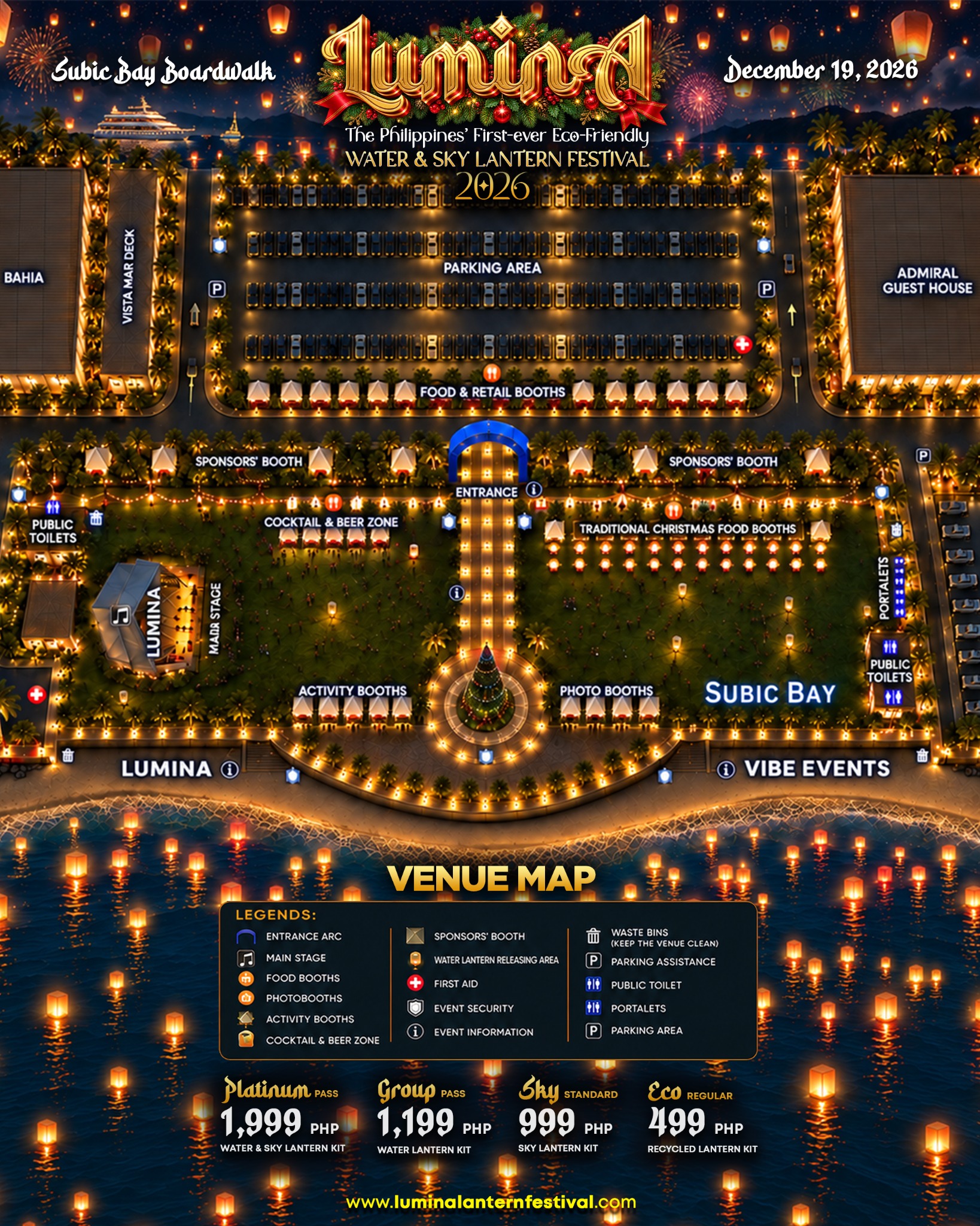 LUMINA Subic Bay Boardwalk venue map supplied for the December 19 festival