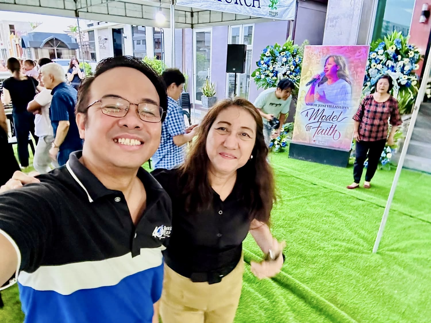 Brother Next and Pastora Kay at the tribute for the late Mayor Joni Villanueva Tugna in May 2024