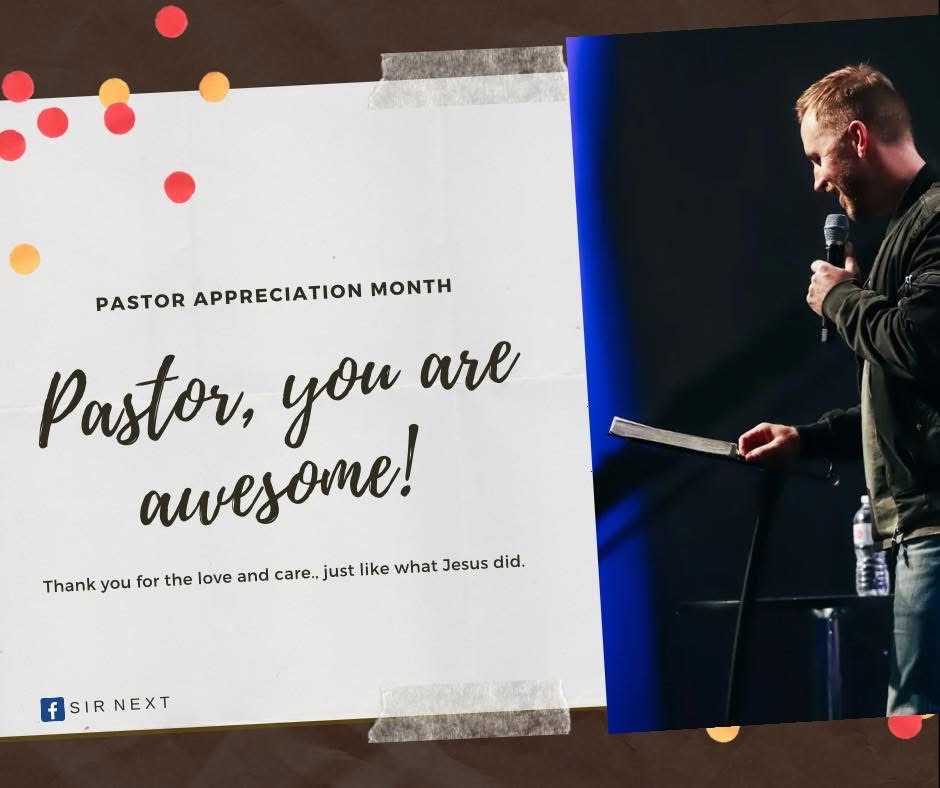 Pastor Appreciation Month artcard thanking pastors for their love and care