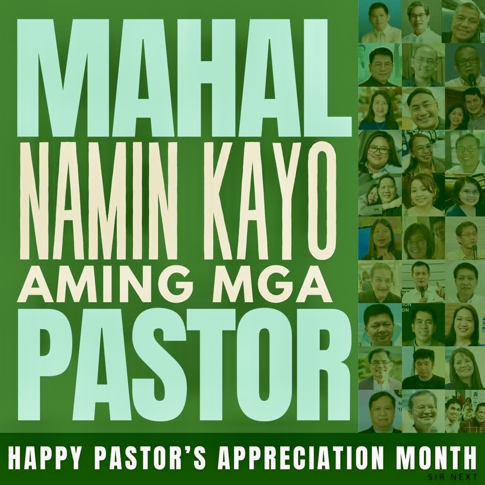 Green Pastor’s Appreciation Month collage reading Mahal namin kayo aming mga pastor