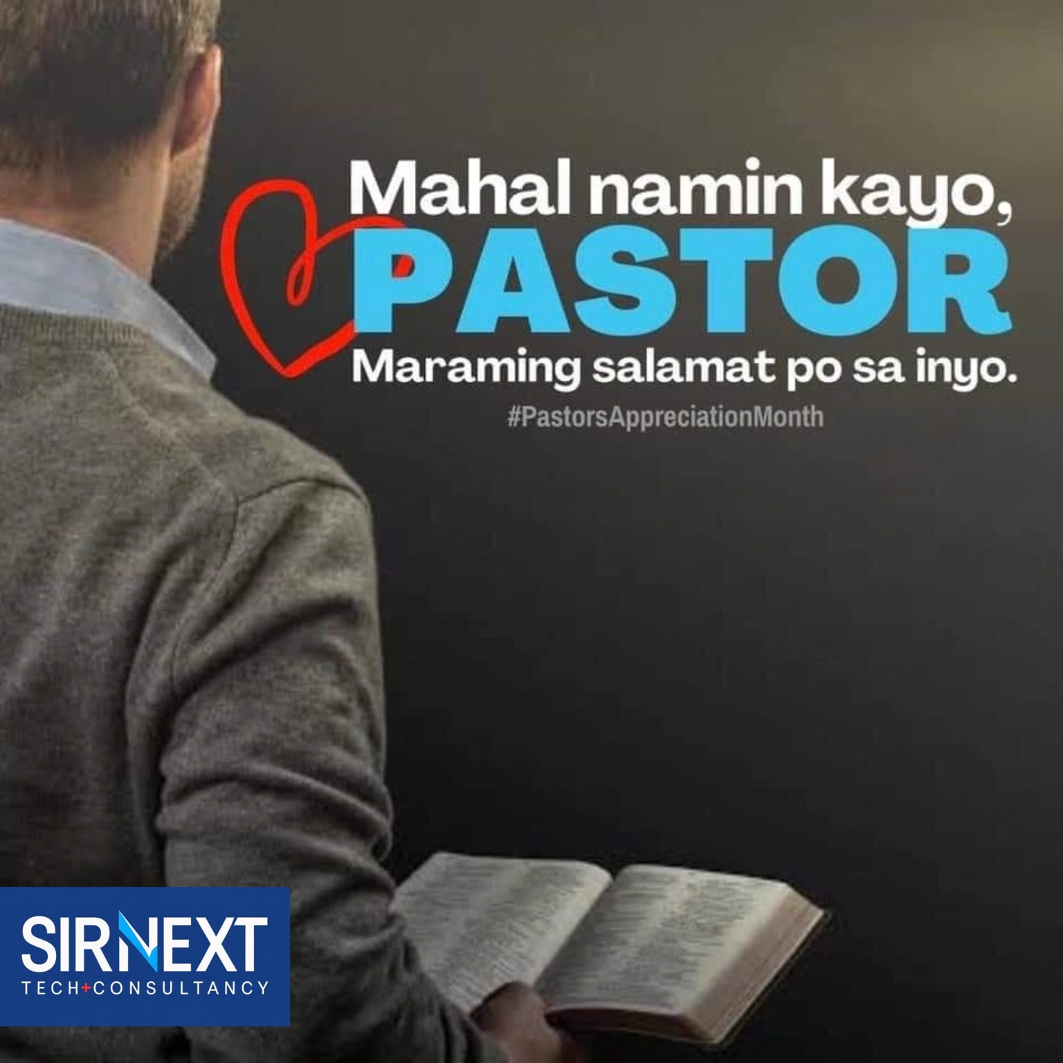 Sir Next pastor-appreciation artcard reading Mahal namin kayo Pastor, maraming salamat po sa inyo