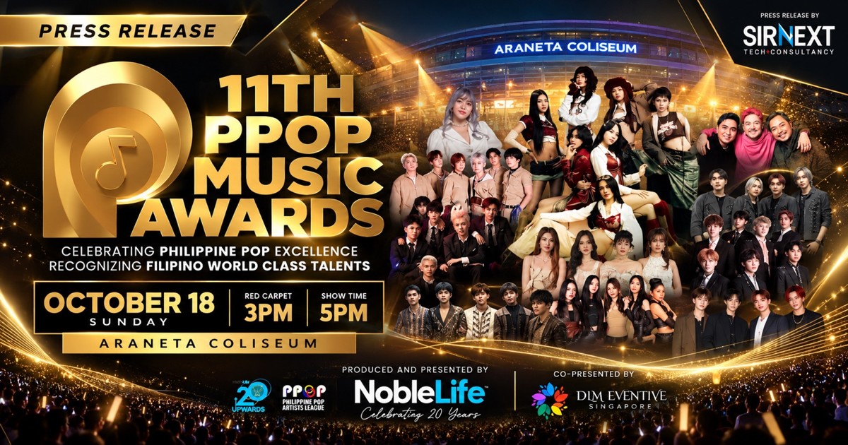 11th PPOP Music Awards press artcard supplied by Sir Next