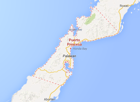 Map showing Puerto Princesa, Palawan